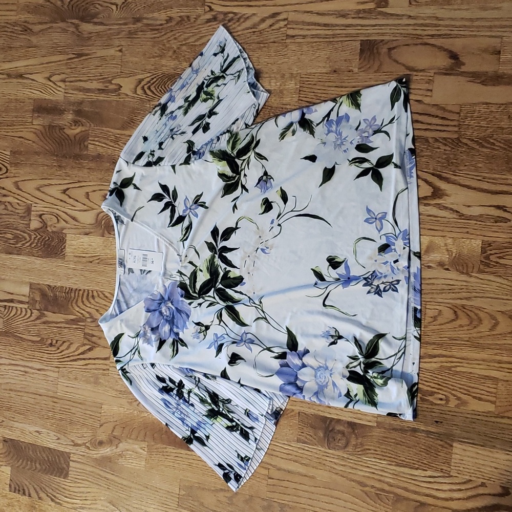 (XL) NWT SUZY Suzy Sheir Floral Pleated Statement Sleeves Cottagecore